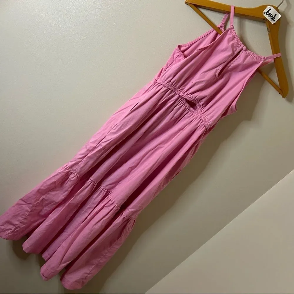 Abercrombie & Fitch 13/14 Pastel Pink Layered Tiered Maxi Prairie Dress Preppy